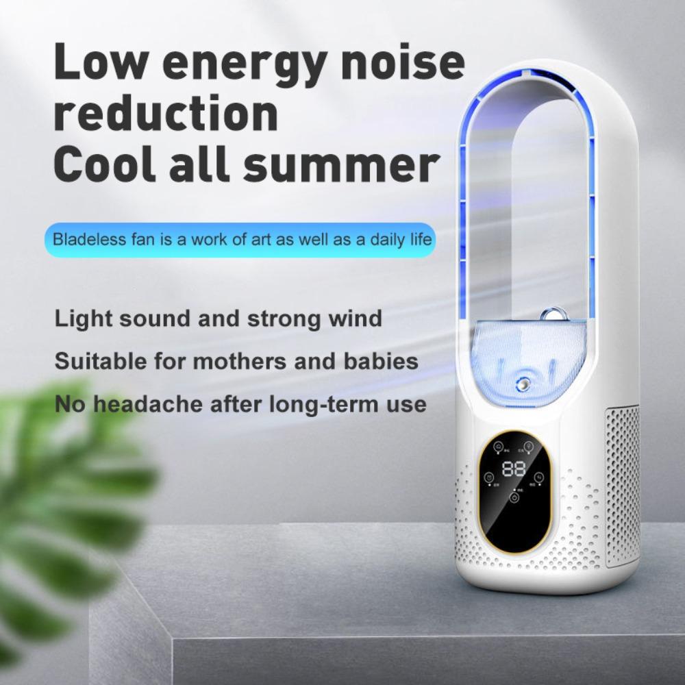 6 Speeds Bladeless Misting Fan Water Mist Atomization Desktop Cooling Fan Desktop Use