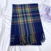 Клетчатый шарф женский зимний теплый платок из искусственного кашемира