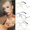 Unisex Retro Big Round Metal Frame Clear Lens Glasses Eyeglasses Spectacles