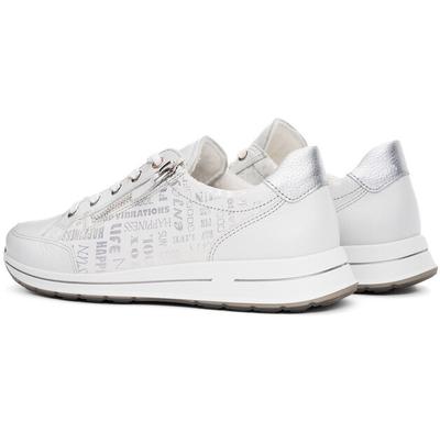 Женские слипоны Ara Leder серебристые белые