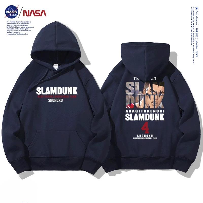 НАСА совместный осенне-зимний мультяшный принт «Слэм-данк» студенческая толстовка с капюшоном для мужчин и женщин, пуловер с длинным рукавом на флисе