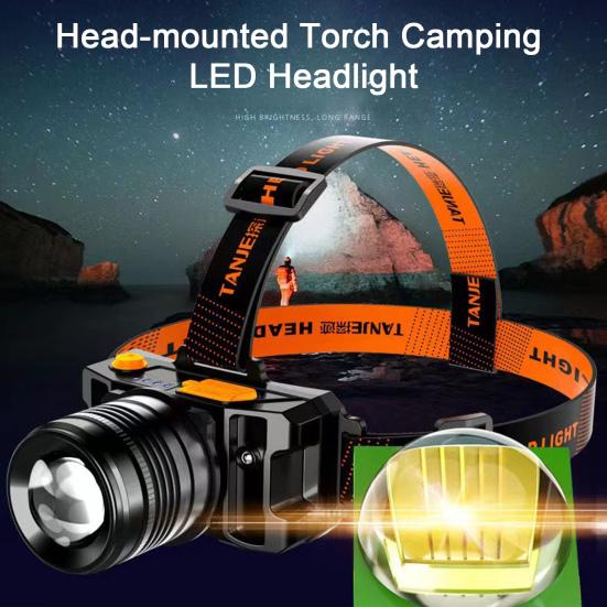 Head-Mounted Flashlight Long Irradiation Distance Illumination Rechargeable Durable Intelligent Induction Headlamp Night Fishing LED Lamp