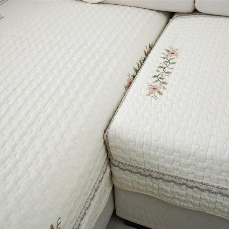 Пасторальный стиль плотные чехлы для дивана нескользящие мягкие белые диванные подушки коврик с вышивкой в виде гречневой лозы угловой чехол для дивана L-типа