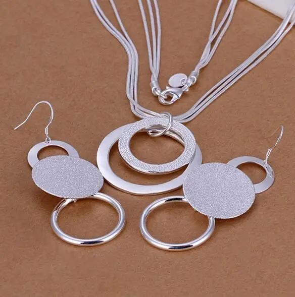 Charms Wedding 925 Sterling Silver Jewelry Fashion Pretty Pendant Necklace Earring Women Party Set Quality Stamped