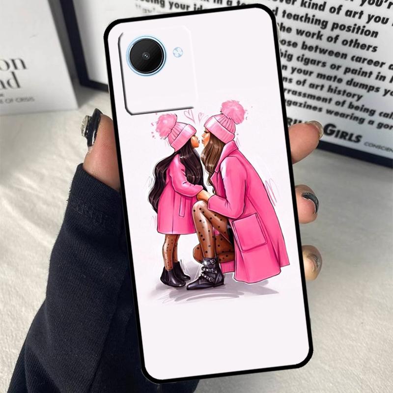 Мама Папа Дочь Сын Девочка Мальчик Для Realme C75 C55 C71 C61 C53 C33 C63 C51 C65 C67 11 12 13 14 15 Pro Plus GT6 GT7 Pro Чехол