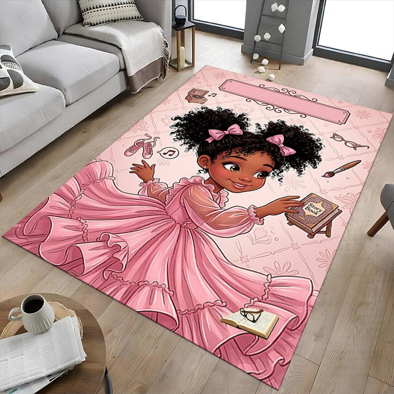 1PC Pink, Storybook Non-Slip Floor carpet, Office, family, bedroom, Studio - Large Area Rug, Decorative Mat, Longlasting Material-C0420