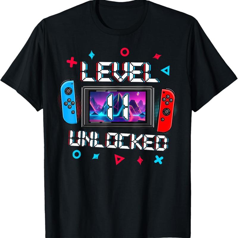 Level 11 Unlocked Gamer 11Th Birthday Video Game Boys T Shirt