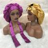 Woman Sleeping Bonnets and Satin Hair Wraps Soft Silk Bonnet Long Tie Plain Hair Bonnet