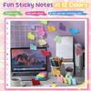 Leinuosen 12 Pieces Sticky Notes Shape 3 Inch Bright Colors Self-Stick Pads Multiple Colors Sticky Notes Back to School Gifts for Classroom Office