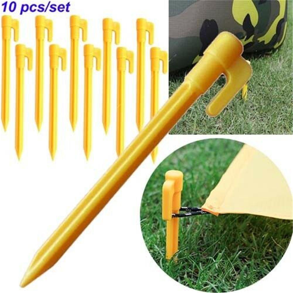 10 Pcs Plastic Heavy Duty Camping Outdoor Stake Nails Pegs Pins Tents Stakes Nails Fixing
