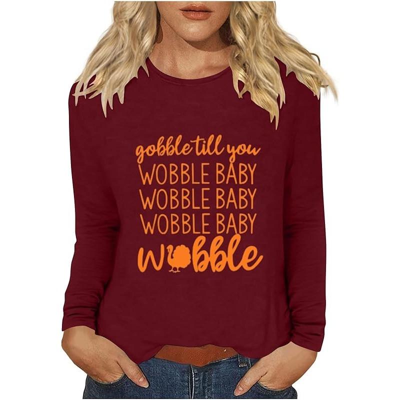С Днем благодарения, стильный топ с длинными рукавами и рисунком тыквы 2024 года, женская осенняя рубашка с круглым вырезом, подарок