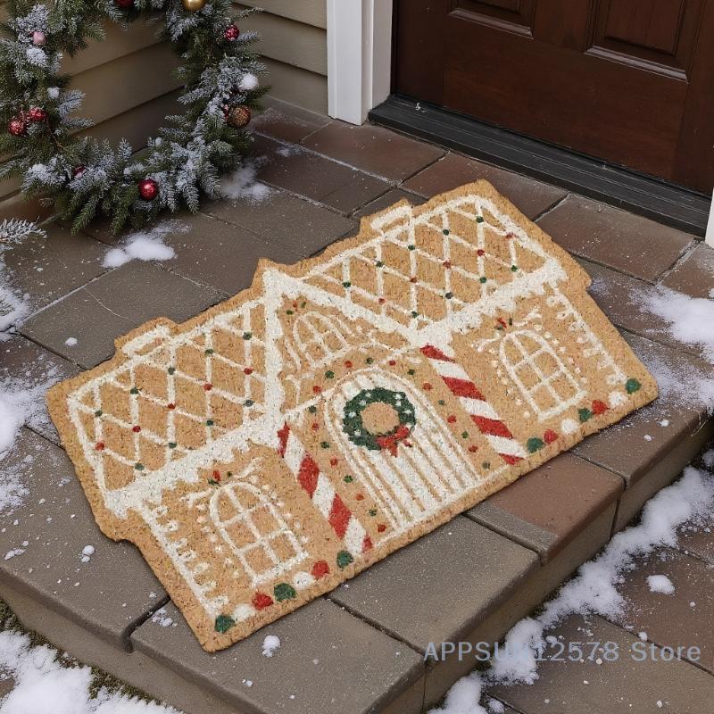 Christmas Doormat – Imitation Cashmere, Non-Slip Floor Mat for Front Door, Kitchen, Bathroom and Home Holiday Decor