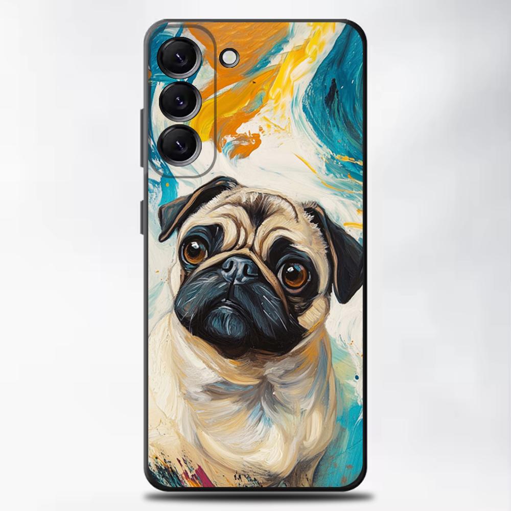 French Bulldog Dog Pug Phone Case For Samsung Galaxy A13,A21s,A22,A31,A32,A52,A53,A71,A80,Soft Black Shell