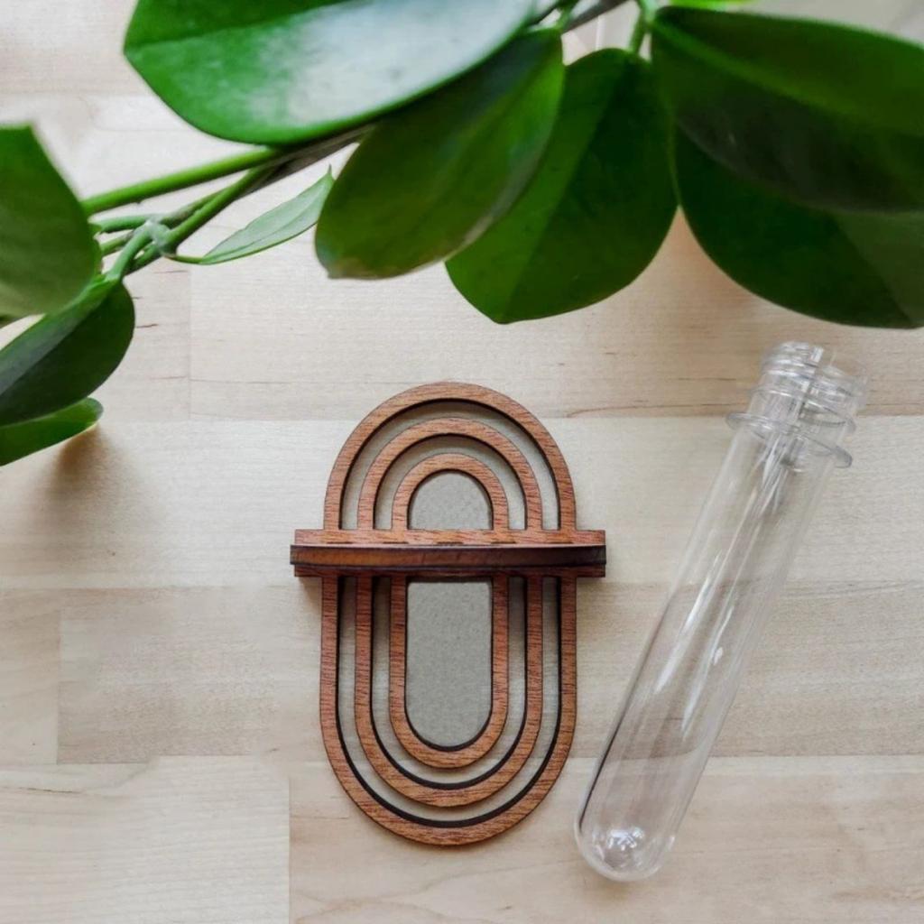 Plant Propagation Station Wall Hanging Wooden Plant Terrarium for Hydroponics Home Office Decor Test Tube Propagate Air Plant Cutting Holder