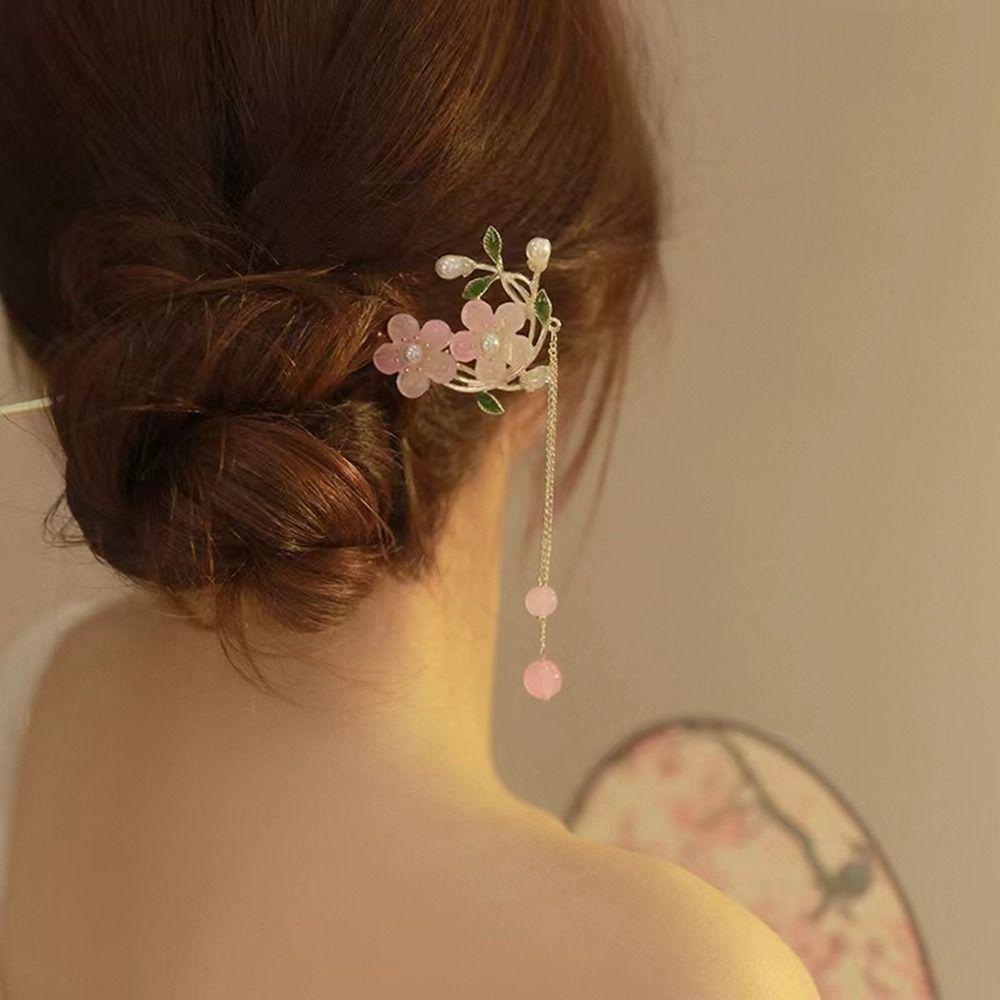 Tool Flower Tassel Chinese Style Headwear Ancient Style Hairpin Hanfu Hair Sticks Metal Hairpin