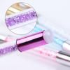 Double-Ended Nail Pen Nail Art Gradient Painting Sponge Silicone Nail Art Stamp Manicure Tool with Rhinestone Handle