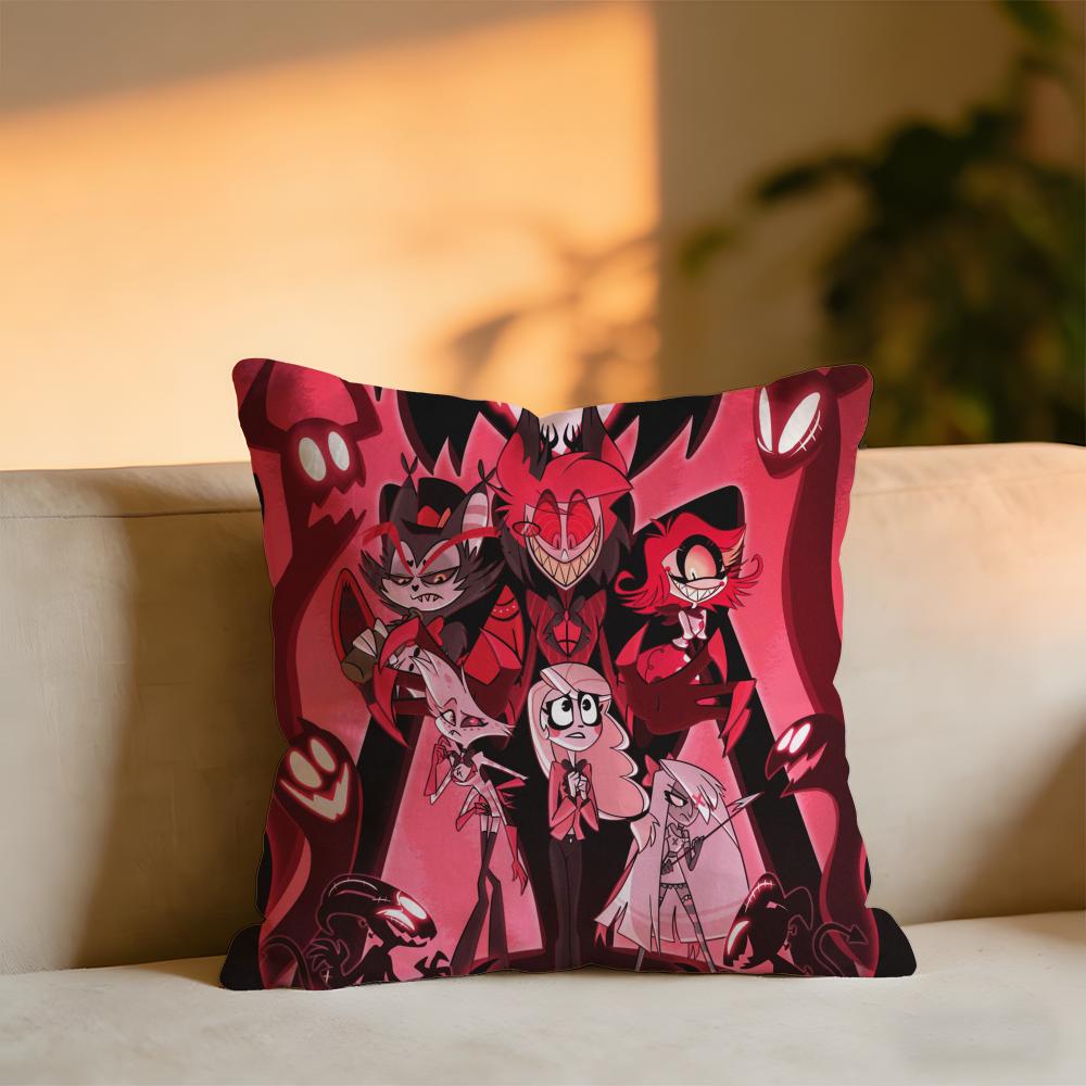 Hazbin Hotle Cushion Cover Cozy Velvet Throw PillowSoft Warm Cushion For Sofa  Bed