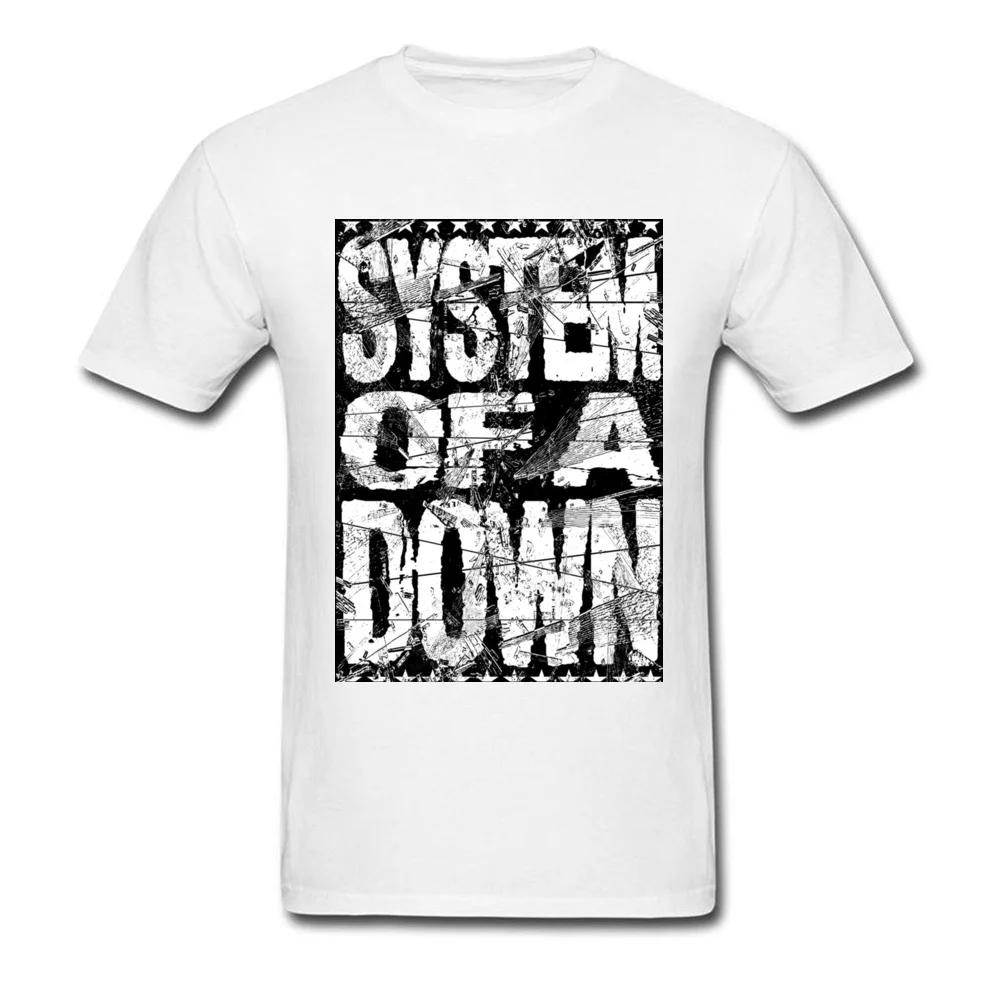 2018 SYSTEM OF A DOWN Men T Shirt Letter Print Vintage Punk Short Sleeve T-shirts Black White Customized Top Tees Streetwear