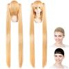Парик для косплея CaseEden Hatsune Miku Gold Miku Project DIVA Twin Tails с париком Vance Gold Blonde White Merche, набор из 2 париков