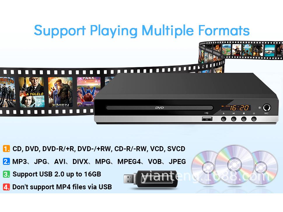 Домашний DVD/EVD-плеер высокой четкости с поддержкой VCD и Mini CD для детей