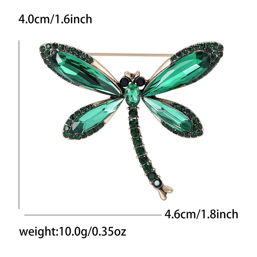 Versatile Alloy Glass Dragonfly Brooch Exquisite Versatile Ladies Suit Coat Corsage Ornament Pin