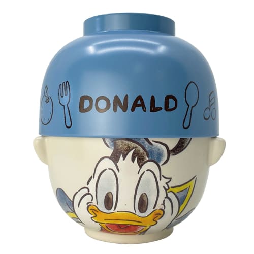 Sun Art Disney Donald Duck Soup and Rice Bowl Set, Large, Approx. 480ml, Watercolor Finish, Blue, SAN3247-3