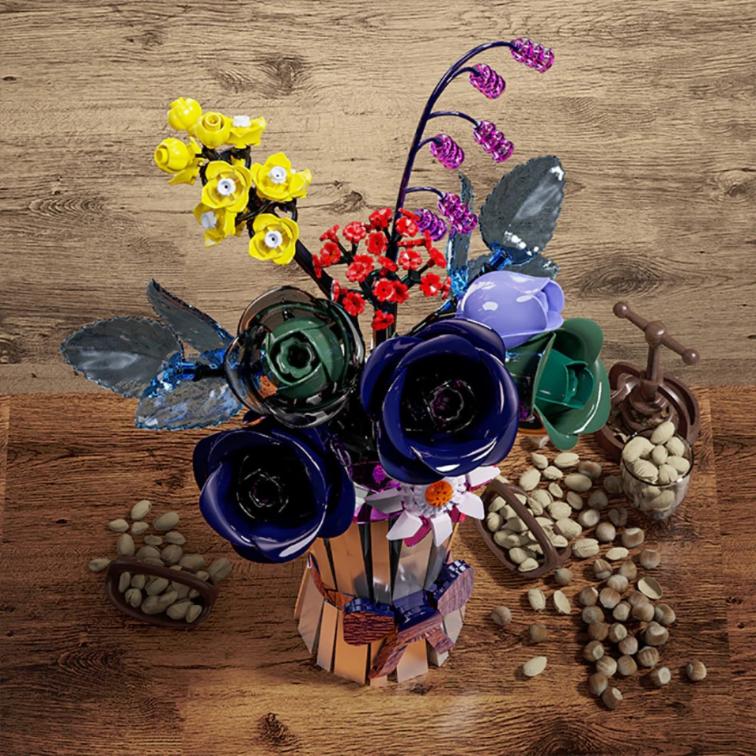 MJI 13039 - Bouquet of Flowers in a Vase 982 pcs. - decorative plant model