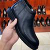 2025 Осень Ранняя Зима Обувь Мужские Челси Ботинки На Плоской Подошве Брендовая Мужская Обувь Чисто Черный Британский Стиль Мужская Вечерняя Обувь