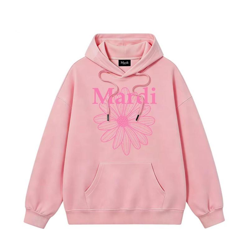 Womens Daisy Print Hooded Sweatshirt Loose Fit Casual Outerwear