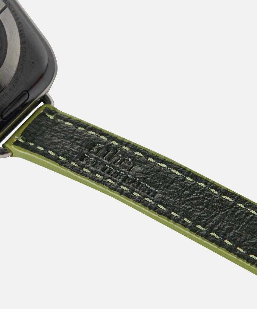 Adeo Apple Watch Двойной ремешок Тонкий Double Tour Веганская кожа Зеленый оливковый (Тип B)