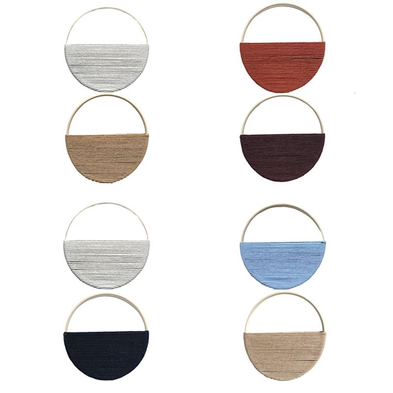 2Pcs/Set Ideal Bohemian Circular Chic Hand Woven Wall Hanging Cotton Rope Home Decor Tapestries