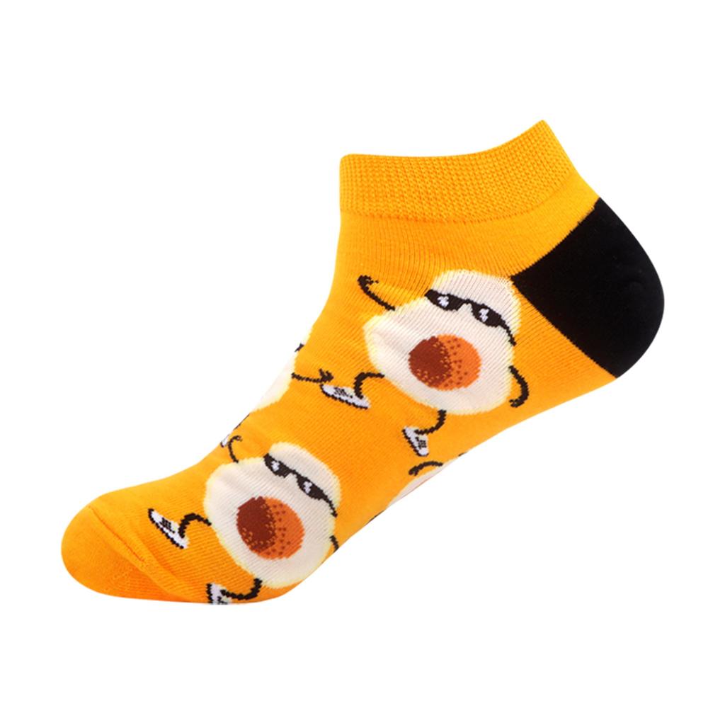 Men's Quality Business Ankle Socks Casual Novelty Graffiti Food Geometric Lattice Colorful Summer Happy Combed Cotton Short Sock