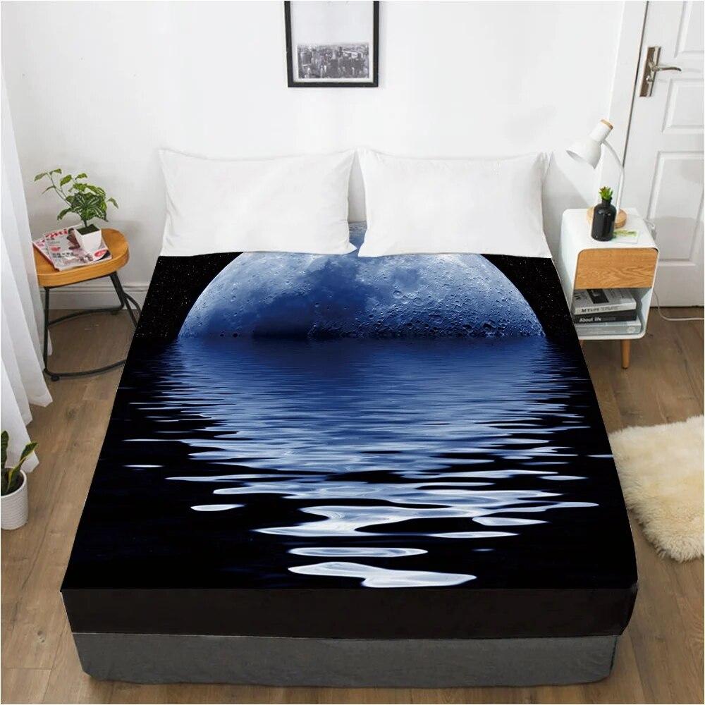 Простыня Galaxy на резинке 150x200/180/200/160*200 Наматрасник Чехол на кровать Черная земля