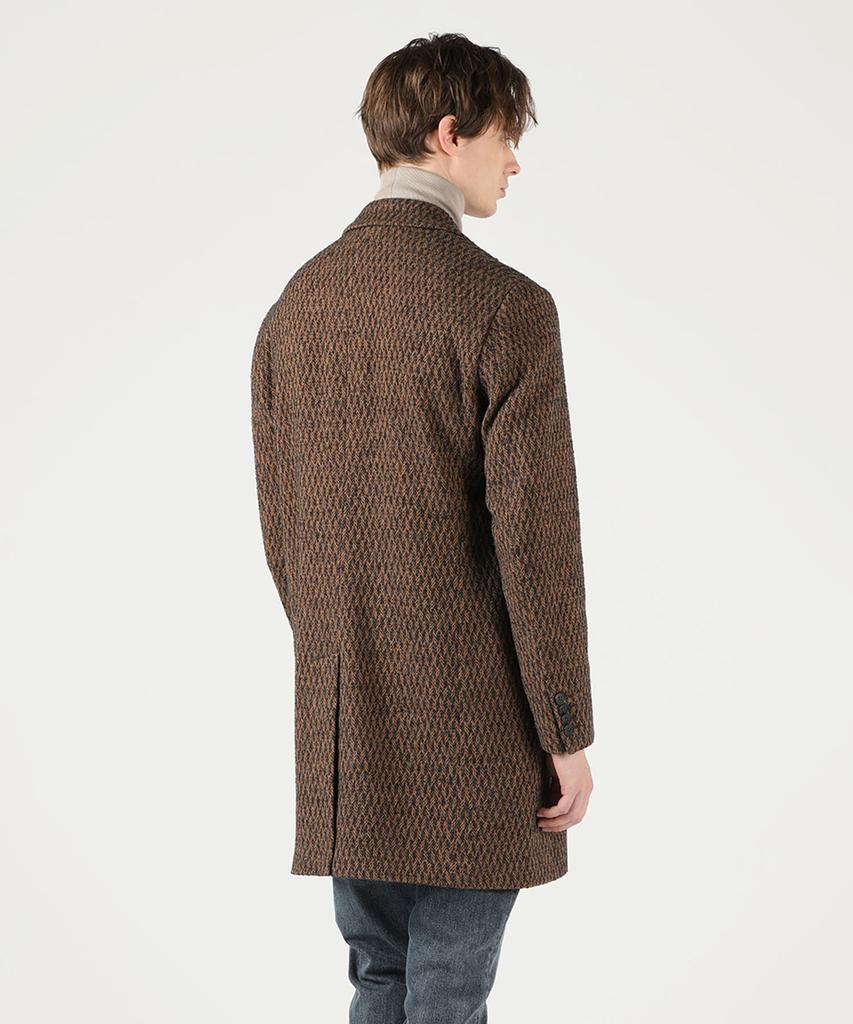 Panicale Single-Breasted Check Wool Blend Coat [Beige]