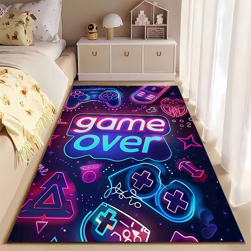 Game Over Neon Gaming Design suitable as a non-slip mat for the living room or bedroom sofa