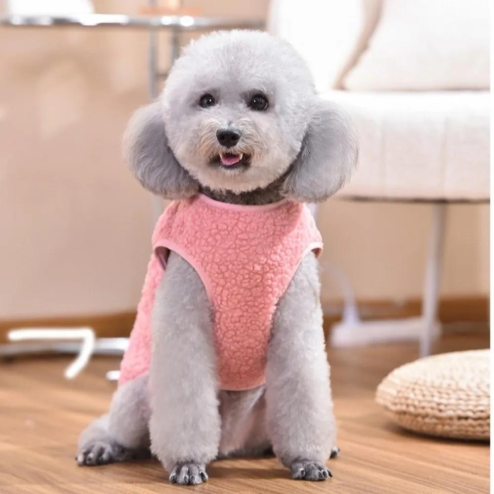 Fashion Bear Strawberry Embroidered Puppy Clothes Windproof Soft Warm Vest Cold Proof Pet Vest Autumn Winter