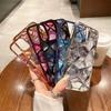 Блестящий геометрический 3D алмазный мраморный прозрачный чехол для телефона для iPhone 14 13 12 11 Pro Max Роскошное покрытие противоударный защитный чехол