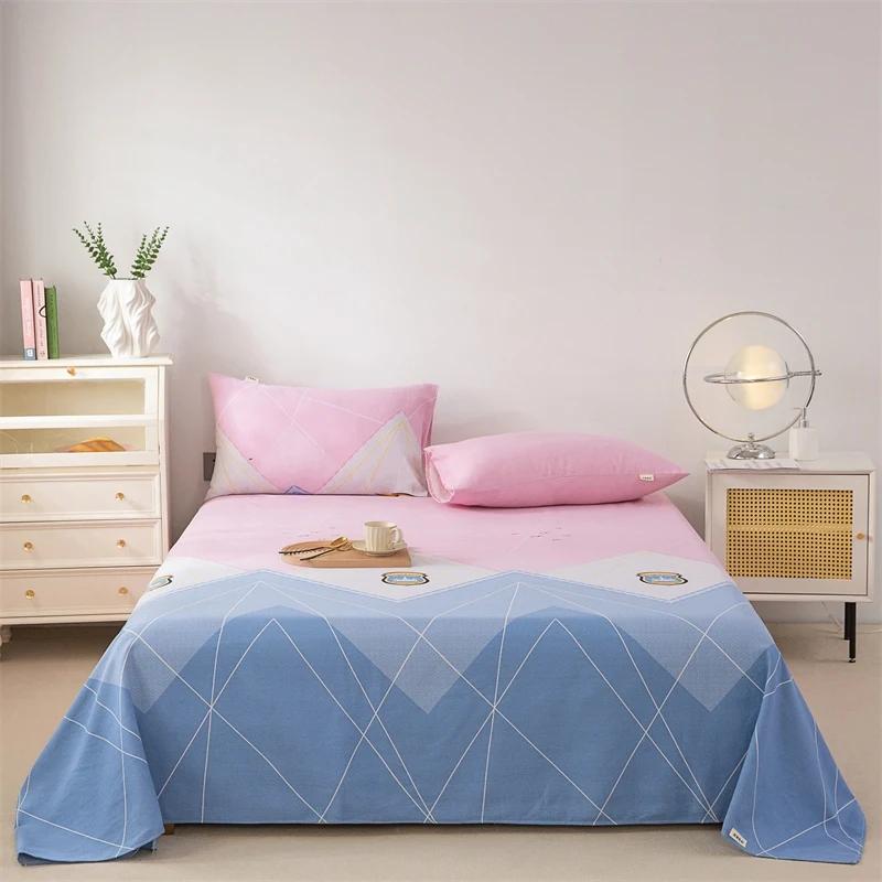 Cute Cartoon Panda Bed Sheet Set Cotton Thickened Green Plaid Bed Cover Soft Breathable 3Pcs Bedding Set for Kids Boys Girls