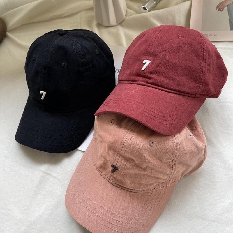 Korean pure cotton soft-top baseball cap for men and women, suitable for large head sizes, casual and versatile, summer duckbill cap with letter