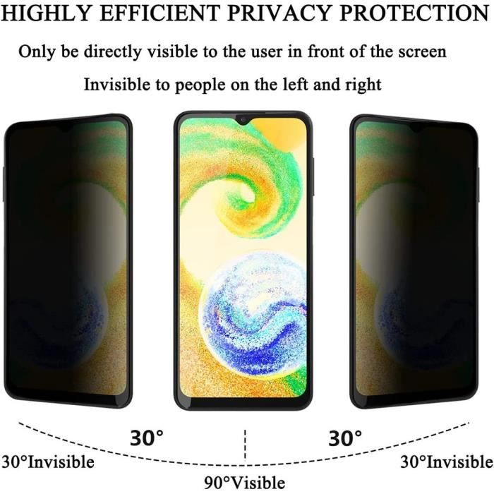 3 Verre Trempé Anti-espion pour Samsung Galaxy A15 5G-4G Vitre Protection