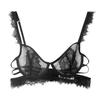 French sexy pure desire lace underwear big chest small anti-sagging soft steel ring gathering bra thin