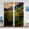 Горы Пейзаж Прозрачная Вуаль Шторы Озеро Отражение Воды Деревья Осенние Окна Тюлевые Шторы для Гостиной Шторы Декор