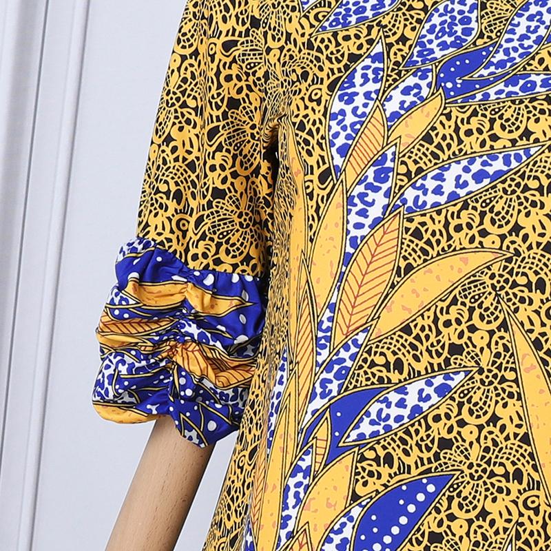 Женские платья больших размеров с круглым вырезом и коротким рукавом с принтом