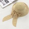 Korean Bow Straw Sun Hat for Women - Summer Beach Vacation Hat with Large Brim