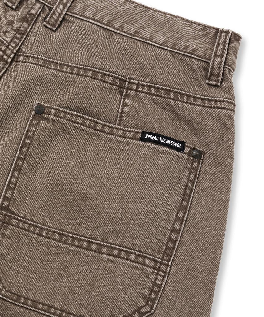 BROWNBREATH Curved Denim Pants - Beige