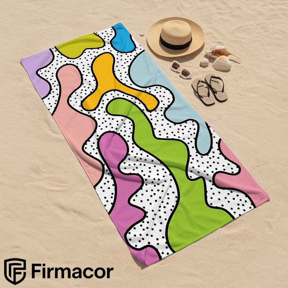 Dot Blob Abstract Art Cartoon Anime Beach Towel Microfiber Quick Dry Super Absorbent Soft Bath Towel for Kids Adults Travel