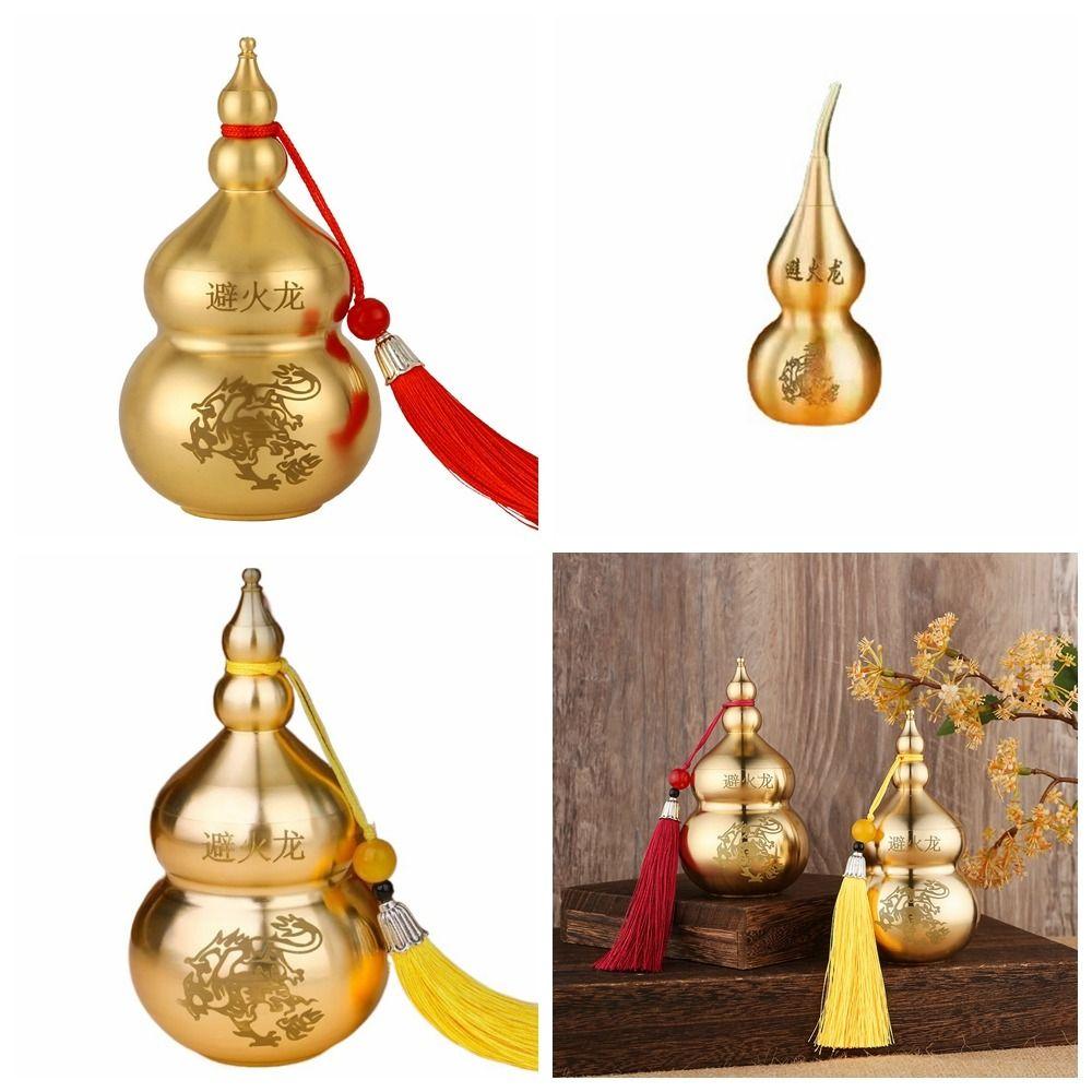 Brass Copper Gourd Handicraft Gourd Ornament Retro Fire-avoiding Dragon Gourd Kitchen