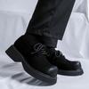 Spring New British Style Trend Casual Small Leather Shoes Men's Retro Big Head Leather Shoes Platform Height Increase Men's Shoes 9525-R