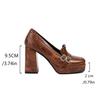 Q/Women's High Heel Single Shoes Spring/Summer New Waterproof Platform Thick Heel Large Low Top Shoes