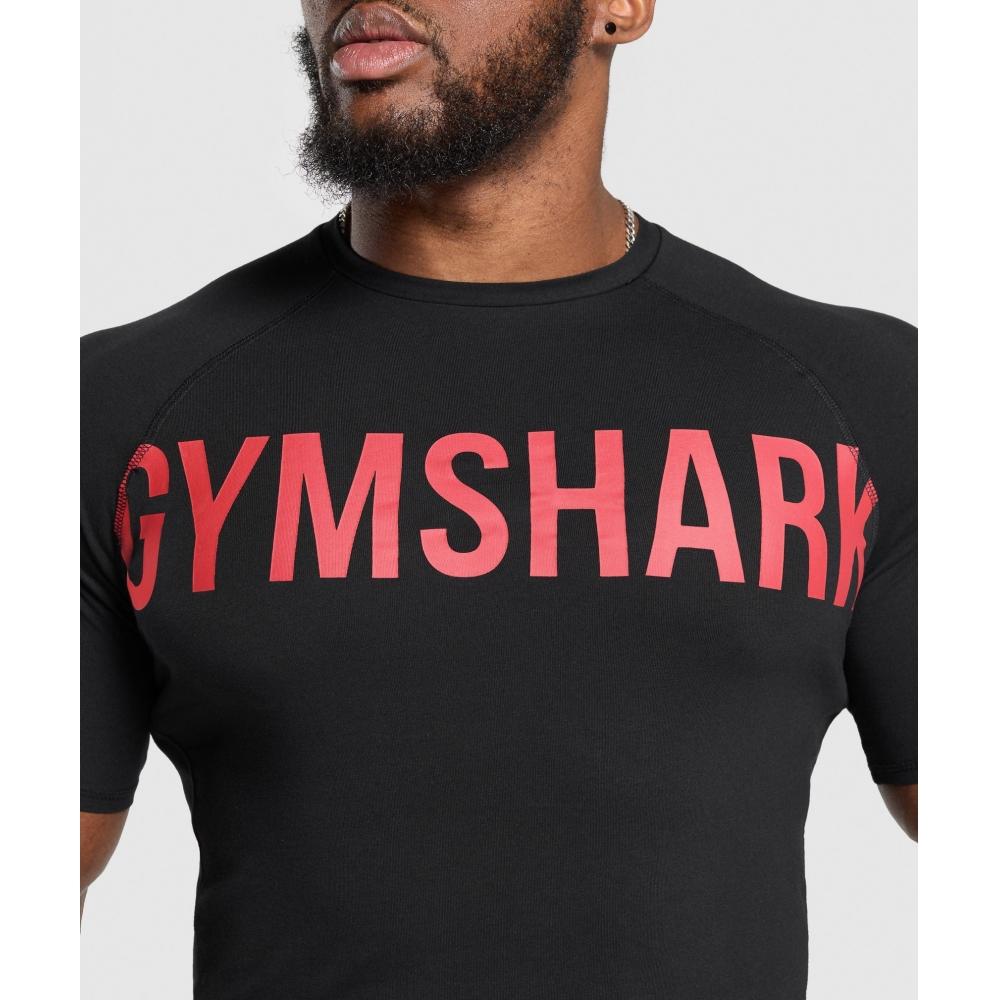 Gymshark Prime T shirT Черный Яркий Красный A2c5v Rbwn